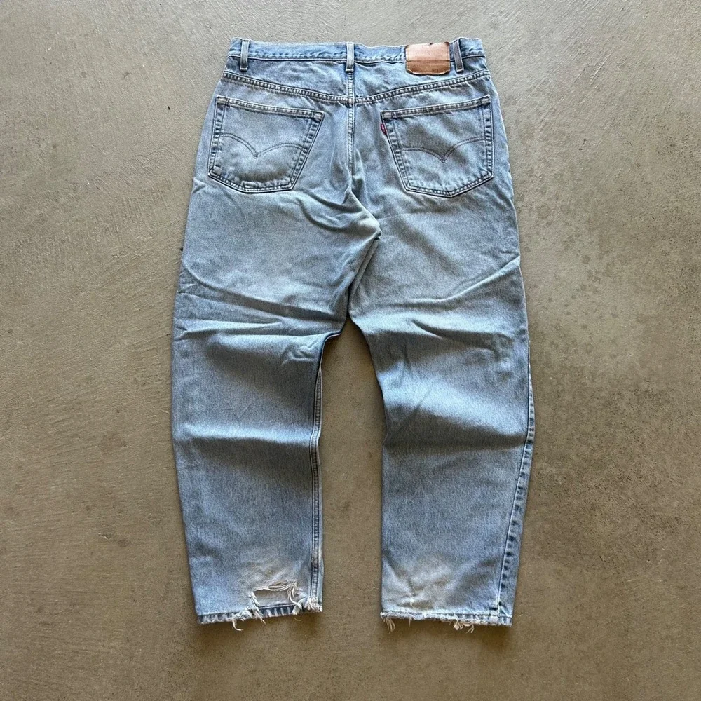 Vintage 90s Levis 550 Jeans Size 38x30 Blue Light Denim Relaxed Fit Straight Leg